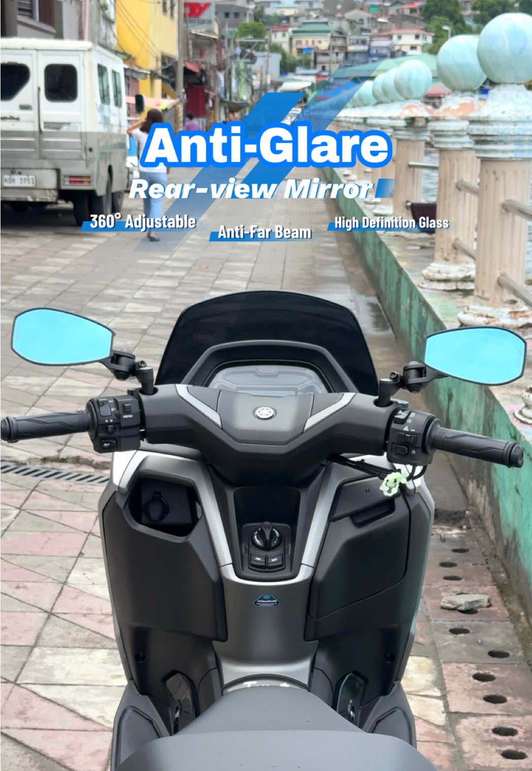 Upgrade your motorcycle with the Street King Motorcycle Side V1 V2 Mirror, designed for optimal visibility and style. • Anti-glare Blue Lens: Reduces glare for a clearer view on the road. • Adjustable Fit: Easily adjustable to suit your preferred angle. • Durable Protection Lens: Built to withstand the rigors of riding while providing reliable performance. #antiglare #rearviewmirror #nmax #motorcycle #sidemirror #sidemirrorformotorcycle #motor #rearmirror #motorparts  #streetkingsidemirror 