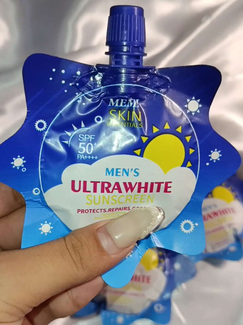 Hindi lang pampapogi, pangprotekta rin! 🌤️ With Memi Men's Ultrawhite Sunscreen, glow na, safe pa  No hulas kahit anong galaw #sunscreen #memiskin #sunscreenviral 