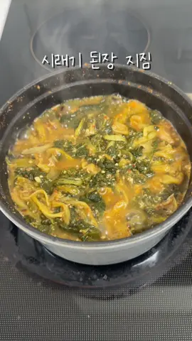 너무 간단한 시래기 된장 지짐🤍 너무 더워서 입맛없을때 시래기 된장 지짐 만들어서 흰쌀밥에 올려먹으면 밥 한공기 뚝딱이에요 ! 만드는 방법도 아주 간단하죠😽 #집밥 #한식 #시래기 #된장찌개 #자취요리 