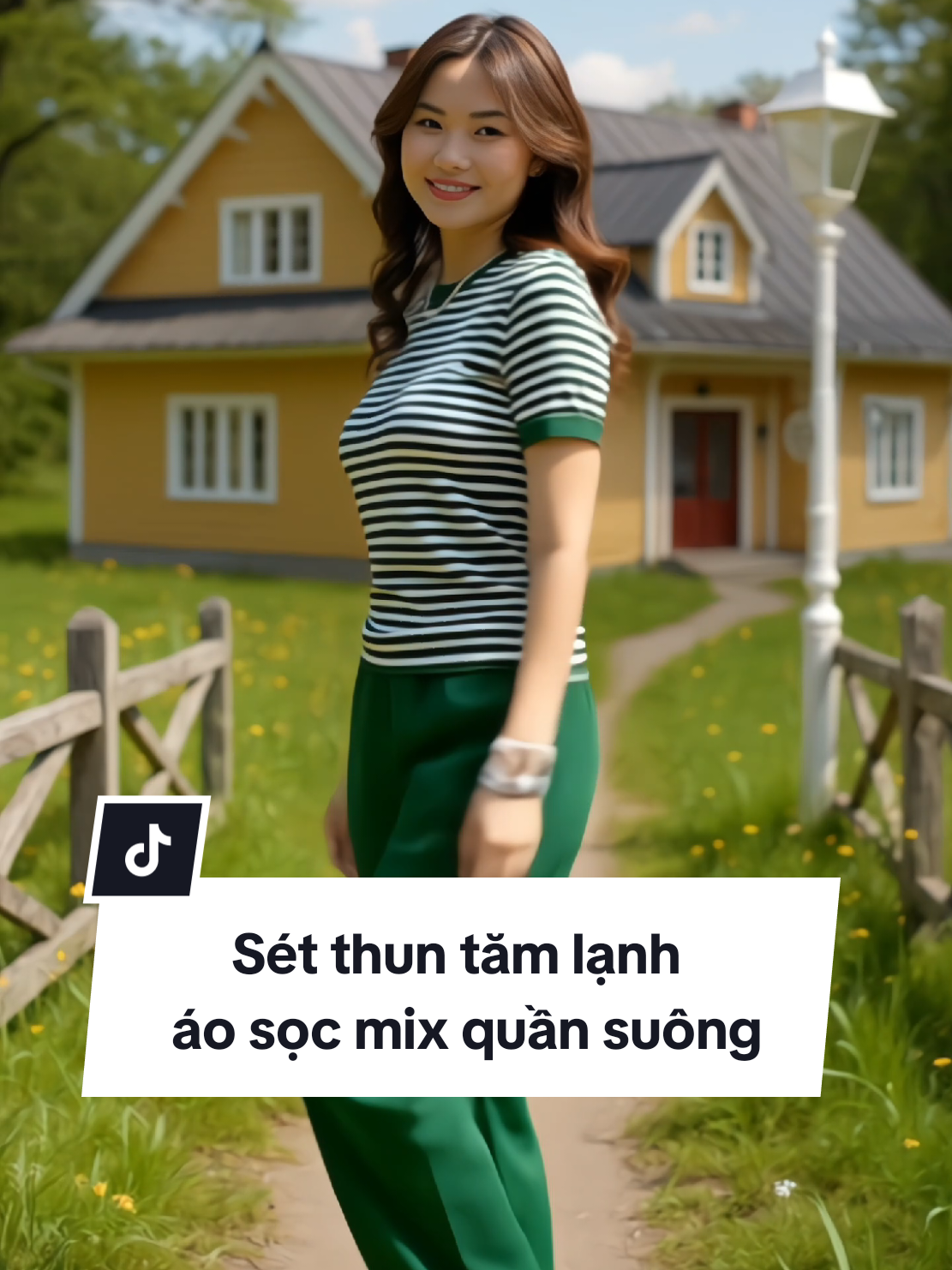Sét thun tăm lạnh áo sọc mix quần suông. #linhtaphoa20 #bodo #bodoxinh #setdo #setdoxinh #bodomacnha 