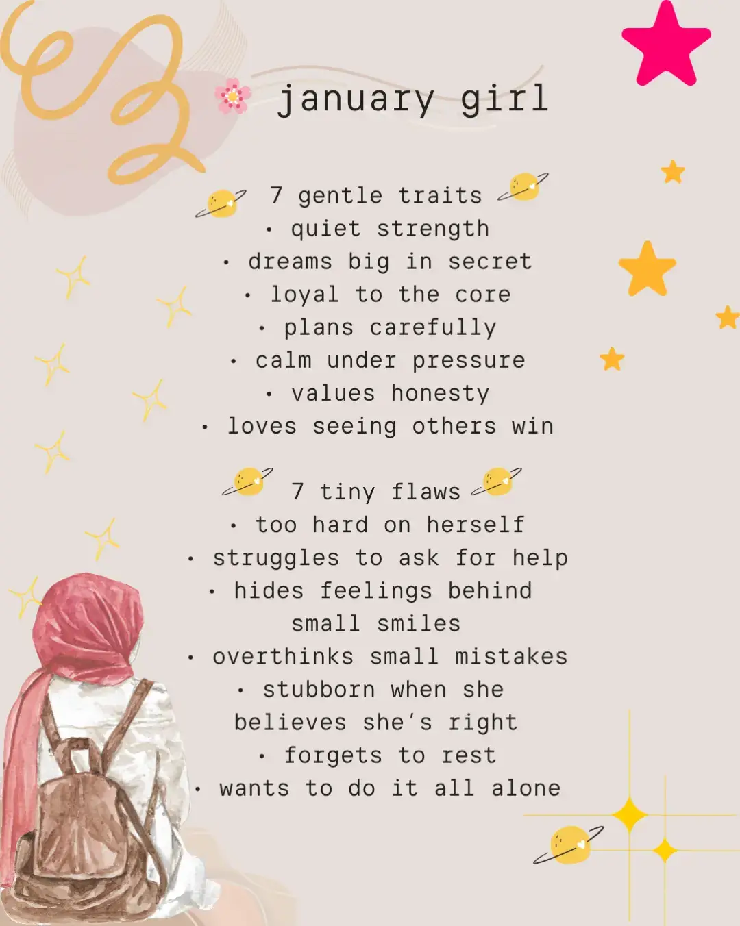 Your gentle traits & the tiny flaws that make you even softer. #thesoft #theimperfects #yourmonth #personality 