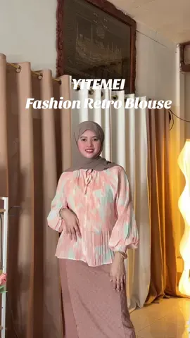 (Ready Stock) Korean Women Fashion retro loose pleats long sleeve floral blouse tops Light blouse #yitemeiph #fashionblouse #londleevefloralblouse #fyp #affiliatemarketing #affiliatetiktok 