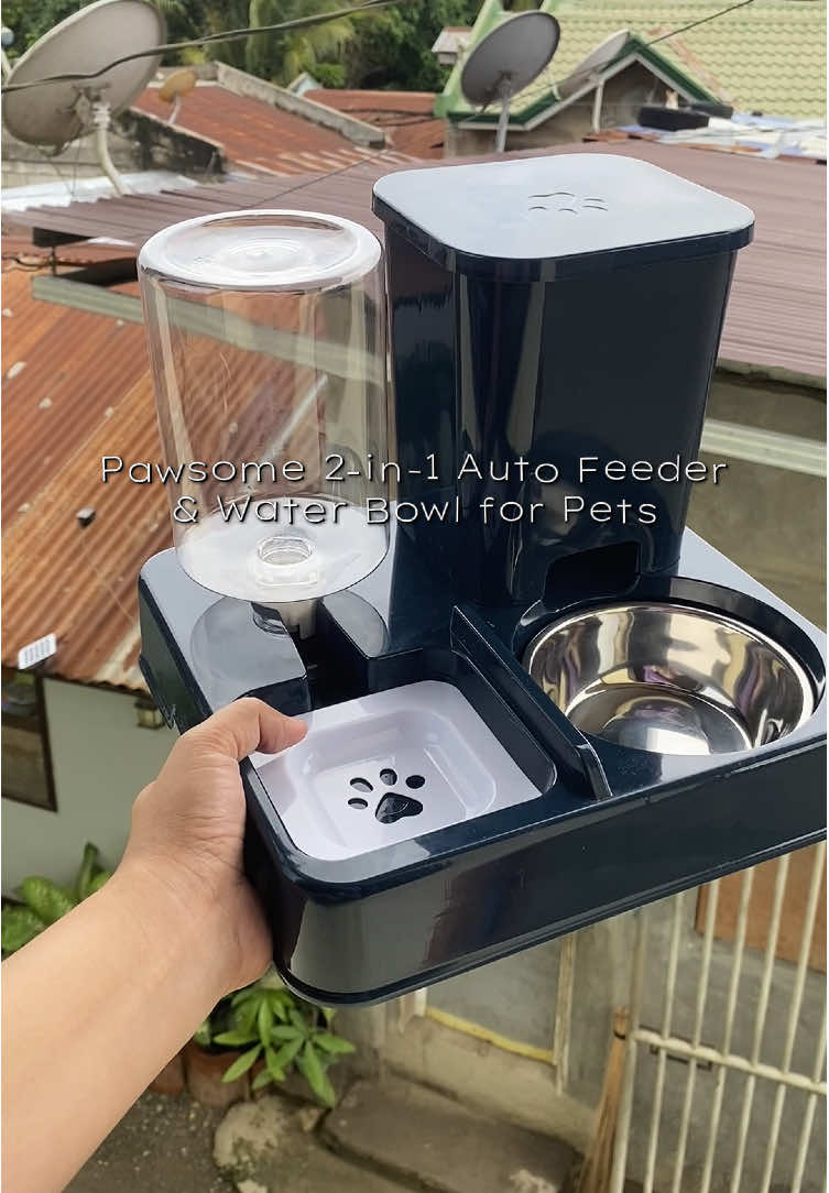 Pawsome 2-in-1 Auto Feeder & Water Bowl #pawsome #2in1autocatfeeder #waterbowlforpets #petaccessories 
