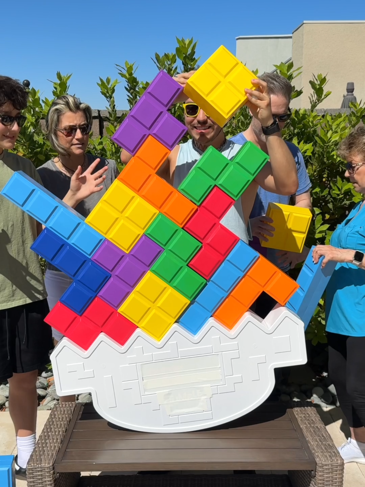 Who will knock them down #gianttetris #family #tetristumblexl