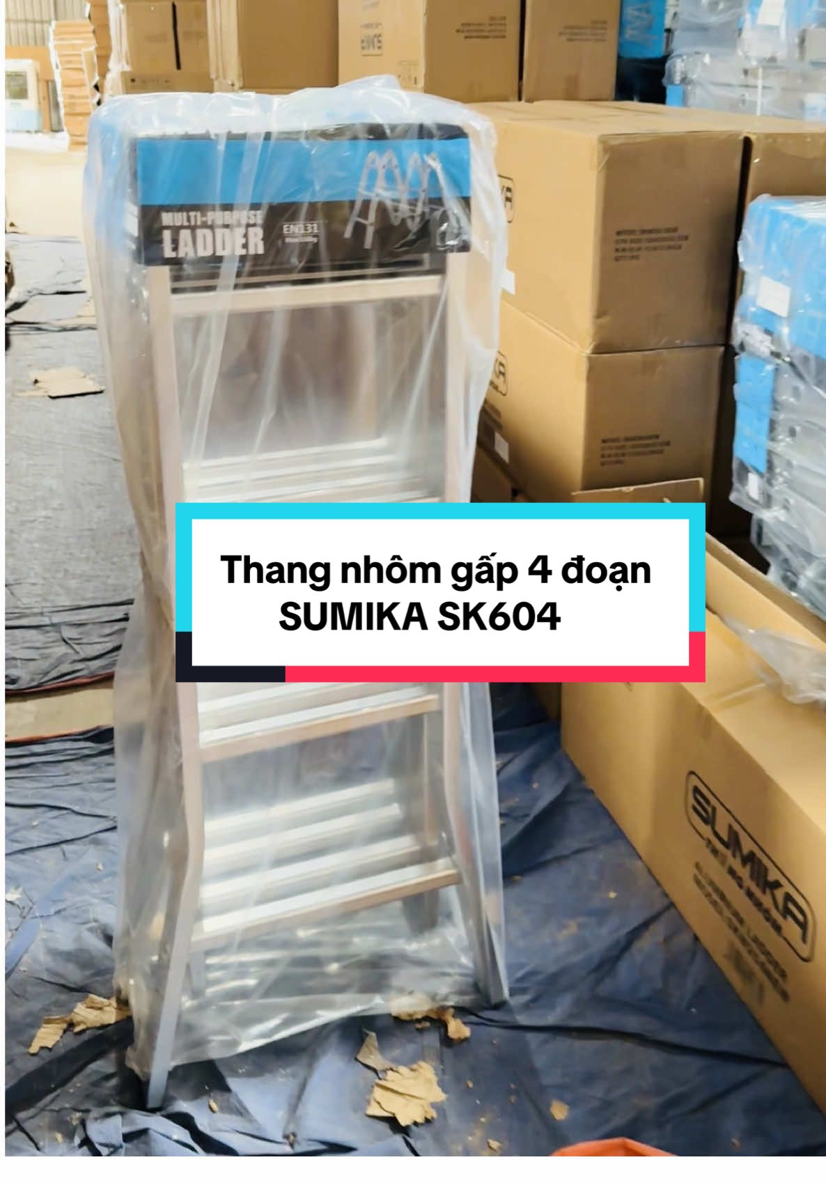 Thang nhôm gấp 4 đoạn chữ A 2m35 duỗi ra 4m7 Sumika SK604 #thangnhomsumika #thangnhomdienlanh #thangnhomgap #thangnhom #xuhuong 