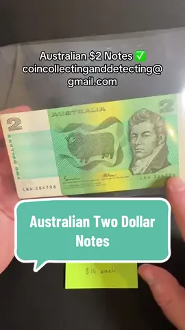Australian Two Dollar Notes #twodollarnotes #banknotes #presentidea #friends #family #throwback #currency#momento