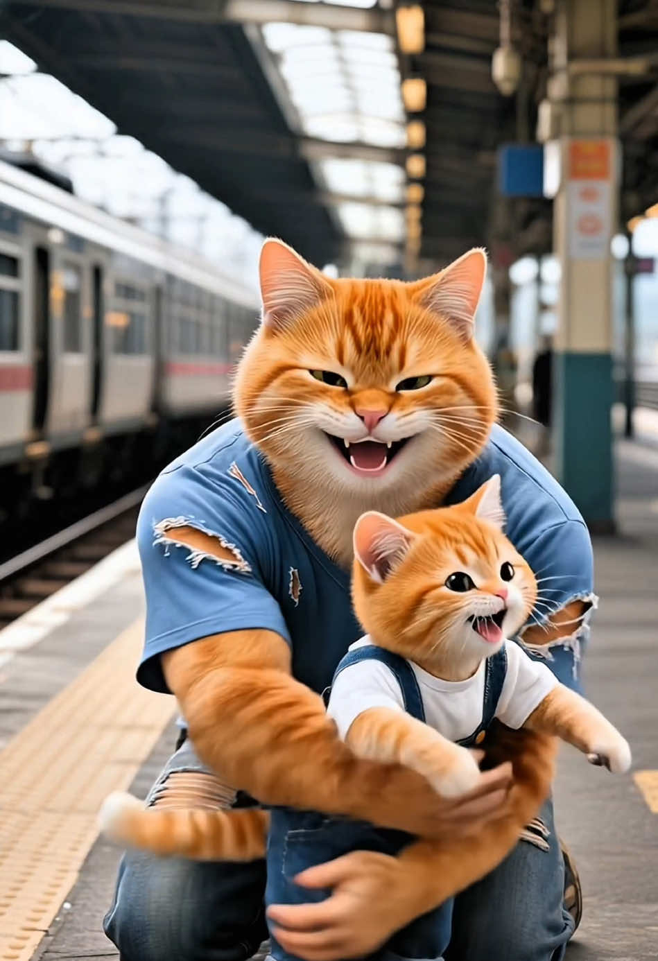 Family forever👨‍👩‍👦#kitten #aivideo #funnyvideos #foryou 