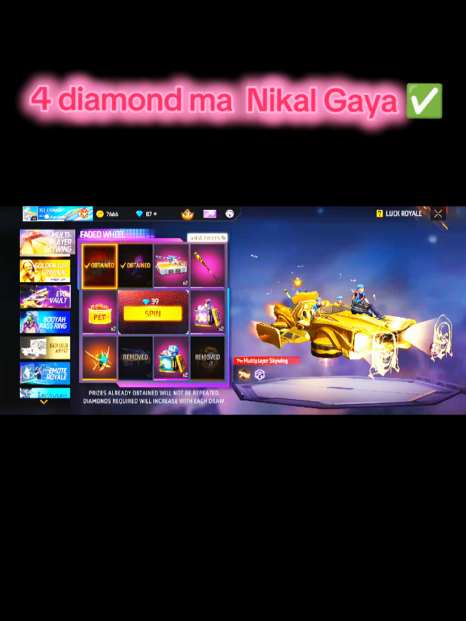 4 DIAMOND MA NIKAL GAYA  #freefire #garenafreefire #freefire_lover #viralvideo #vedioviral #fyp #foryou #foryoupage #treading #usmangaming179 