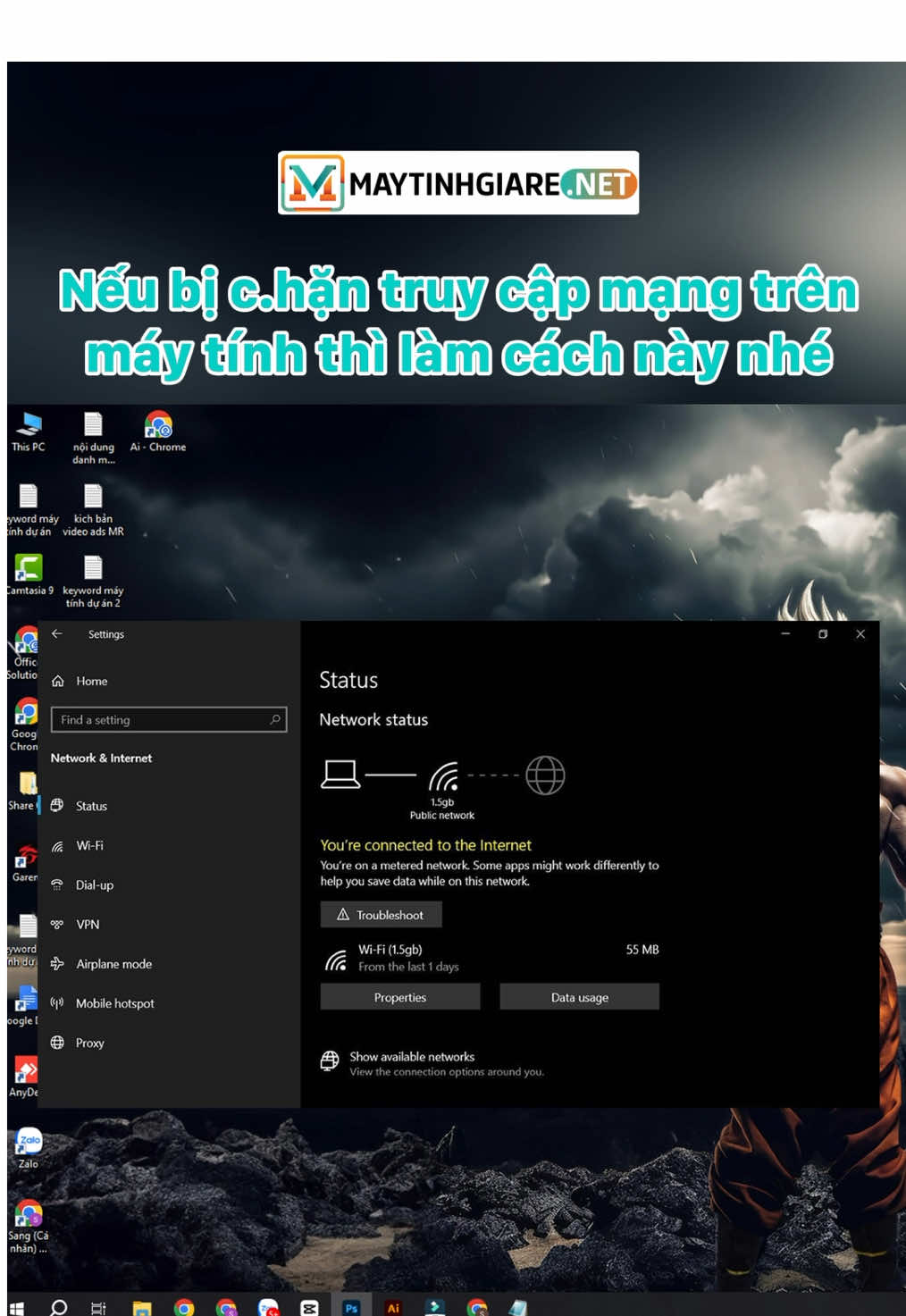 Nếu bị ch.ặn truy cập mạng trên máy tính thì làm cách này nhé #maytinhgiare #pcgiare #dns #wifi #pcvanphong #maytinhvanphong #xuhuong #meo #tips #techtips 