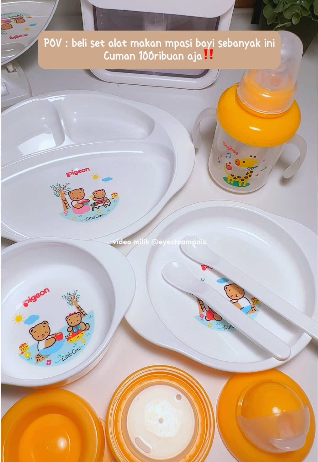 Feeding set mpasi bayi sebanyak ini cuman 100ribuan aja Piring, mangkok, sippy cup, gelas, wadah air minum mpasi bayi Set makan mpasi bayi pigeon cakep banget 😍 . #feedingsetbaby #feedingset #piringmakanbayi #mpasi #setmakanbayi #feedingsetpigeon #pigeon 