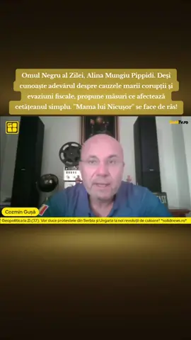 Omul Negru al Zilei, Alina Mungiu Pippidi. Deși cunoaște adevărul despre cauzele marii corupții și evaziuni fiscale, propune măsuri ce afectează cetățeanul simplu. ''Mama lui Nicușor'' se face de râs! #cozmingusa #radiogoldfm #ceiingusasincapusa #romania #fyp #viral #jurnalist #politica #omulnegrualzilei #omulnegru #omulzilei #alinamungiupippidi #coruptie #evaziunefiscala #evaziune #economie #ciolacu #nicusordan #presedinte #premier #mamasie