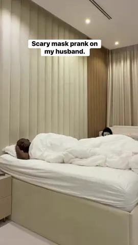 Scary mask prank on my husband. #Prank #SpookySeason #HalloweenFun