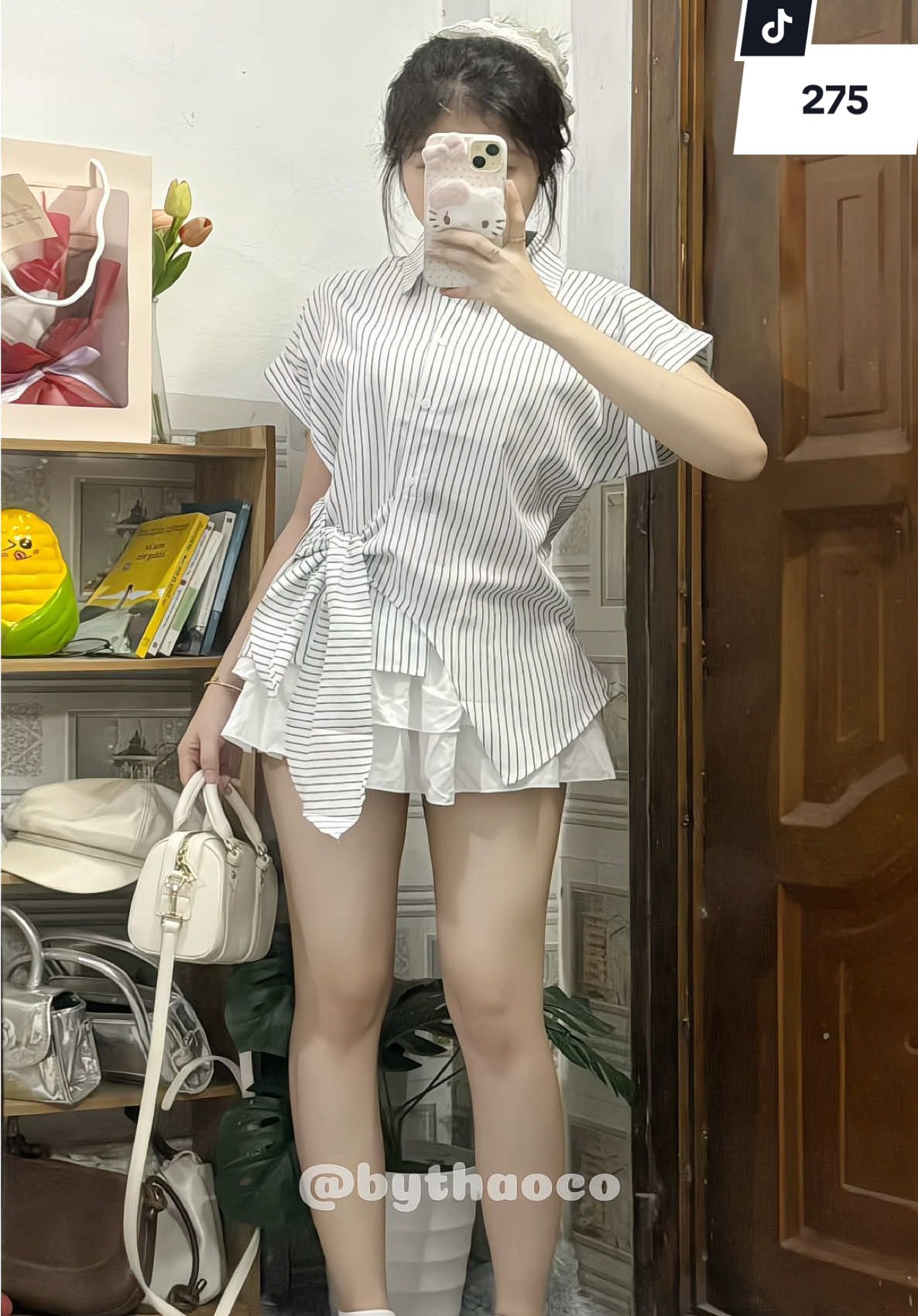 áo sơ mi này xinh lạ à nhaaaa #xh #fyp #viral #haul #review #outfit #phoidoxinh #bythaoco #thoitrangnu #aosomi #baretoptop 