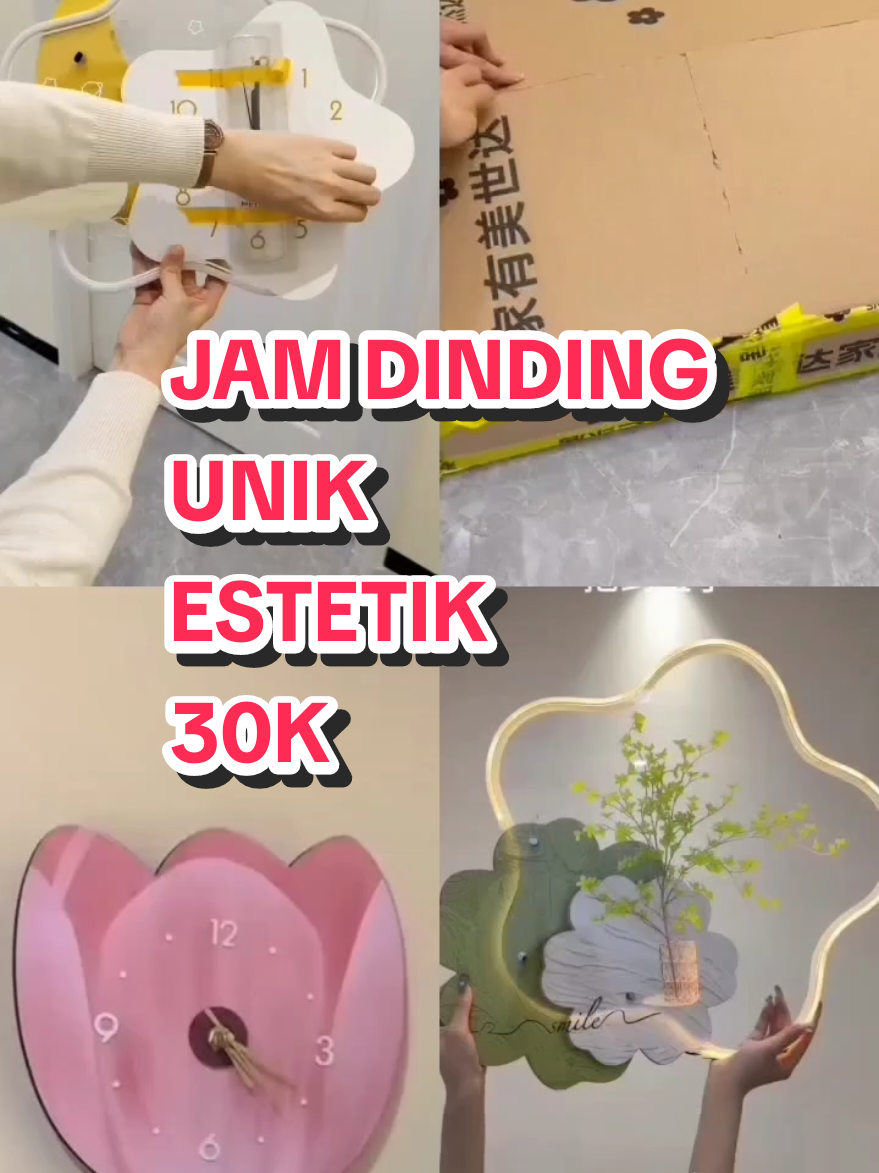 Jam dinding estetik gaya modern 30K #jamdinding #jamdindingesthetic #jamdindingunik 