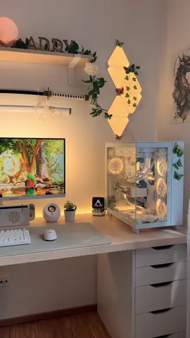 another month, another cozy afternoon ☁️✨ #GamingSetup #desksetup #pcsetup #cozysetup #gaming #gamingroom #cozyroom #cozydesksetup #cozygaming #aestheticsetup #whitesetup #fyp 