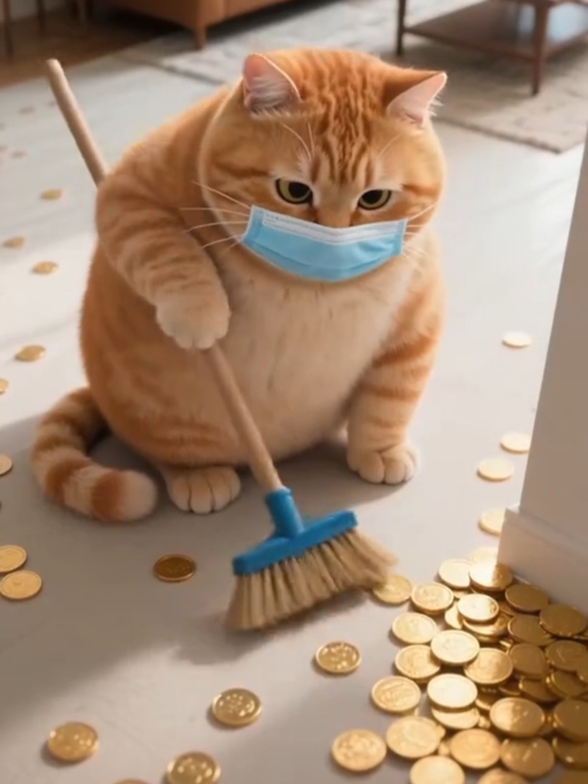 This cat will make you rich #cat #cutecat #fyp #catlovers #kitty #foryou #orangecat #kucing #aicat #cartoon