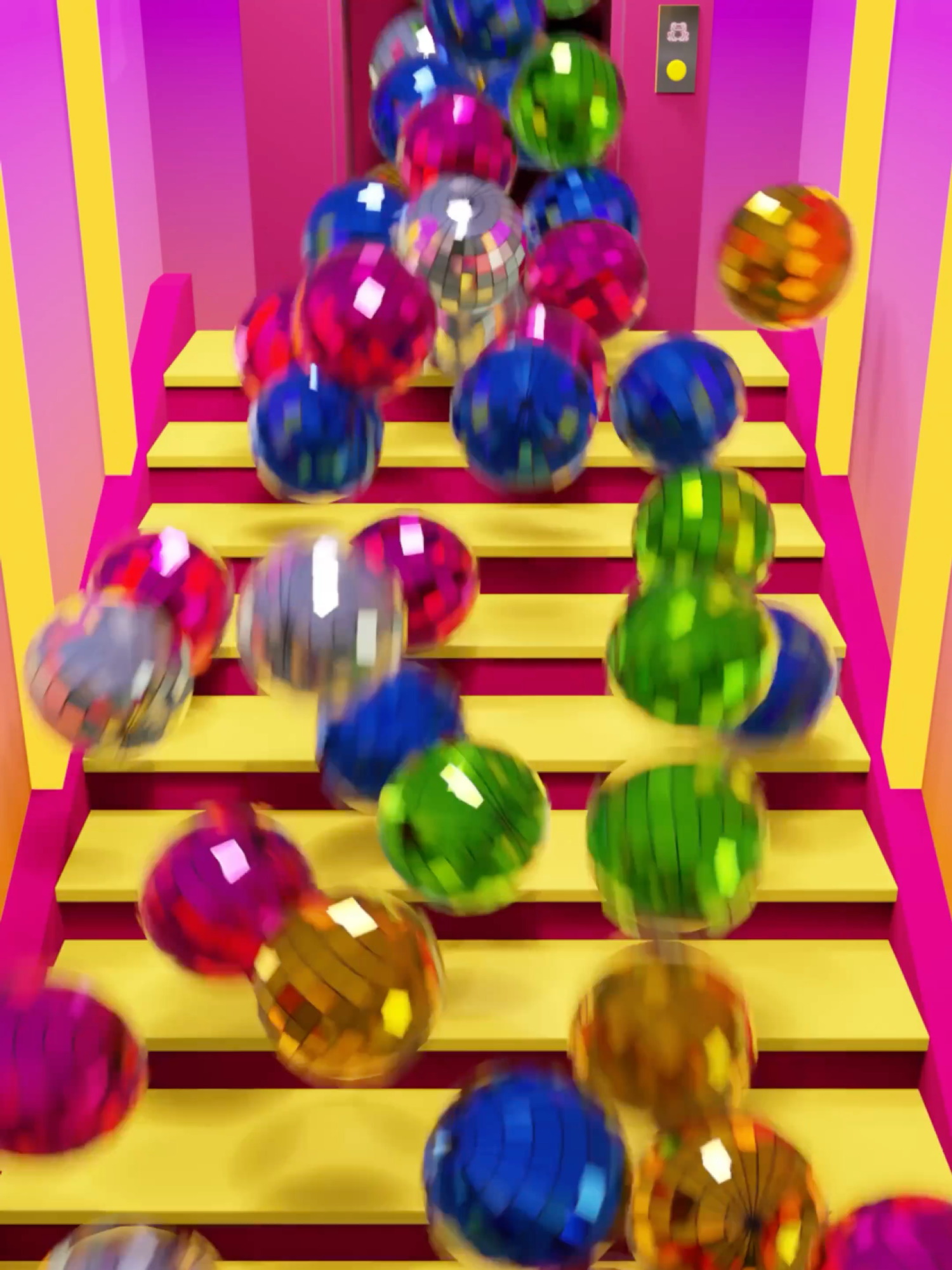 Disco Balls Falling Down The Stairs 🪩 #blender3dartist #visualasmr #3danimation #satisfyingvideos #blender3d #loopanimation
