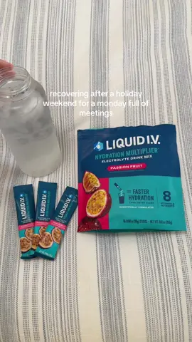 @Liquid I.V. passion fruit is the best flavor ever love you (to be clear I had zero alcohol lol I just need a boost) #liquidiv #liquidivhydration #electrolytes #4thofjuly #workday #recovery 