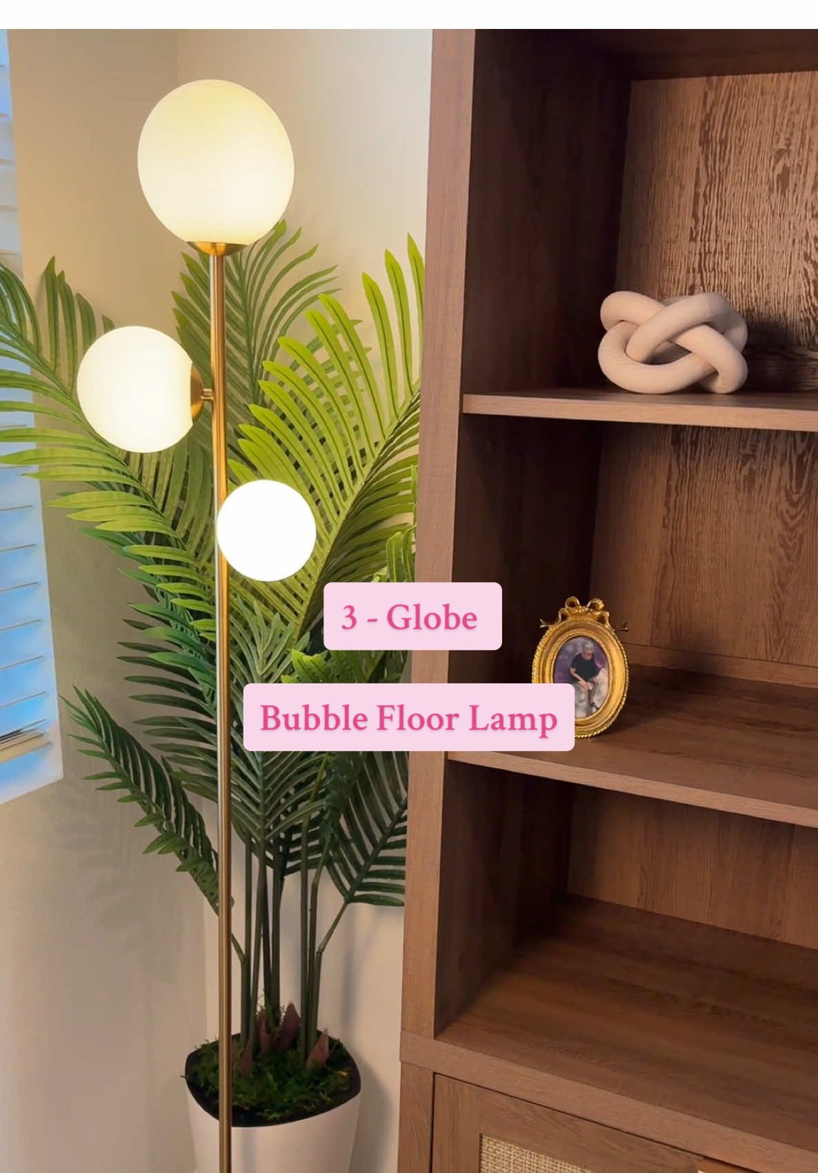 3 Globe Floor Lamp. This floor lamp is sure to change the look and ambiance of your room. The gold finish and the bubble looking glass globes are absolutely stunning. This floor lamp was the perfect addition to my studio. #lamp #floorlamp #lamps #homedecor #homedecorideas #Home #decor #homedecorinspo  #TTSLevelUp #spotlightfinds #TikTokShopCreatorPicks #dealsforyoudays #superbranddaydfys #DealsForEveryYou #Deal #TTSThunderbolt #CreatorIcons 