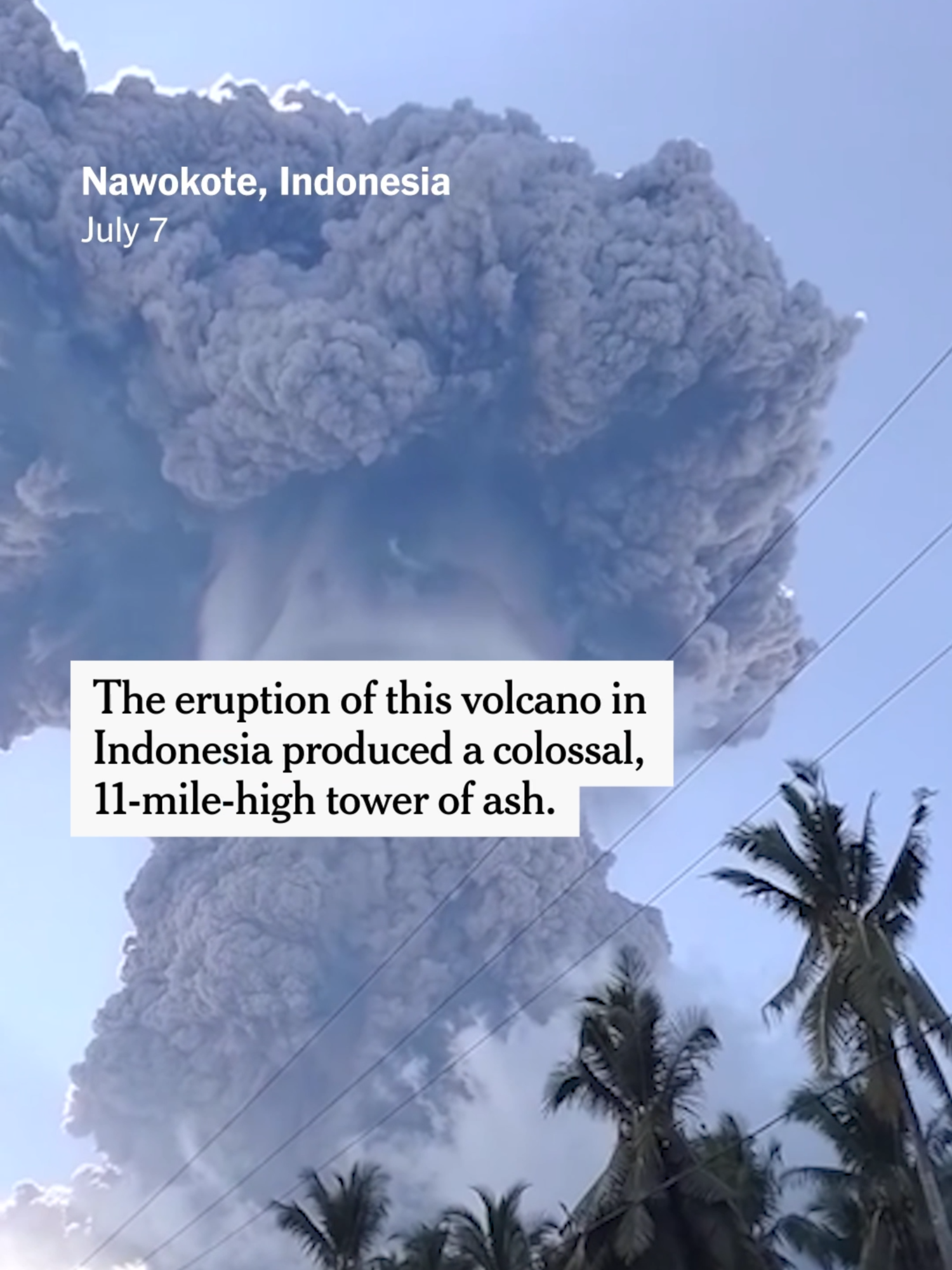 Mount Lewotobi Laki-laki, on the southeastern Indonesian island of Flores, erupted for about six minutes on Monday morning, the national volcanic agency reported. It erupted several more times later in the day. #Indonesia