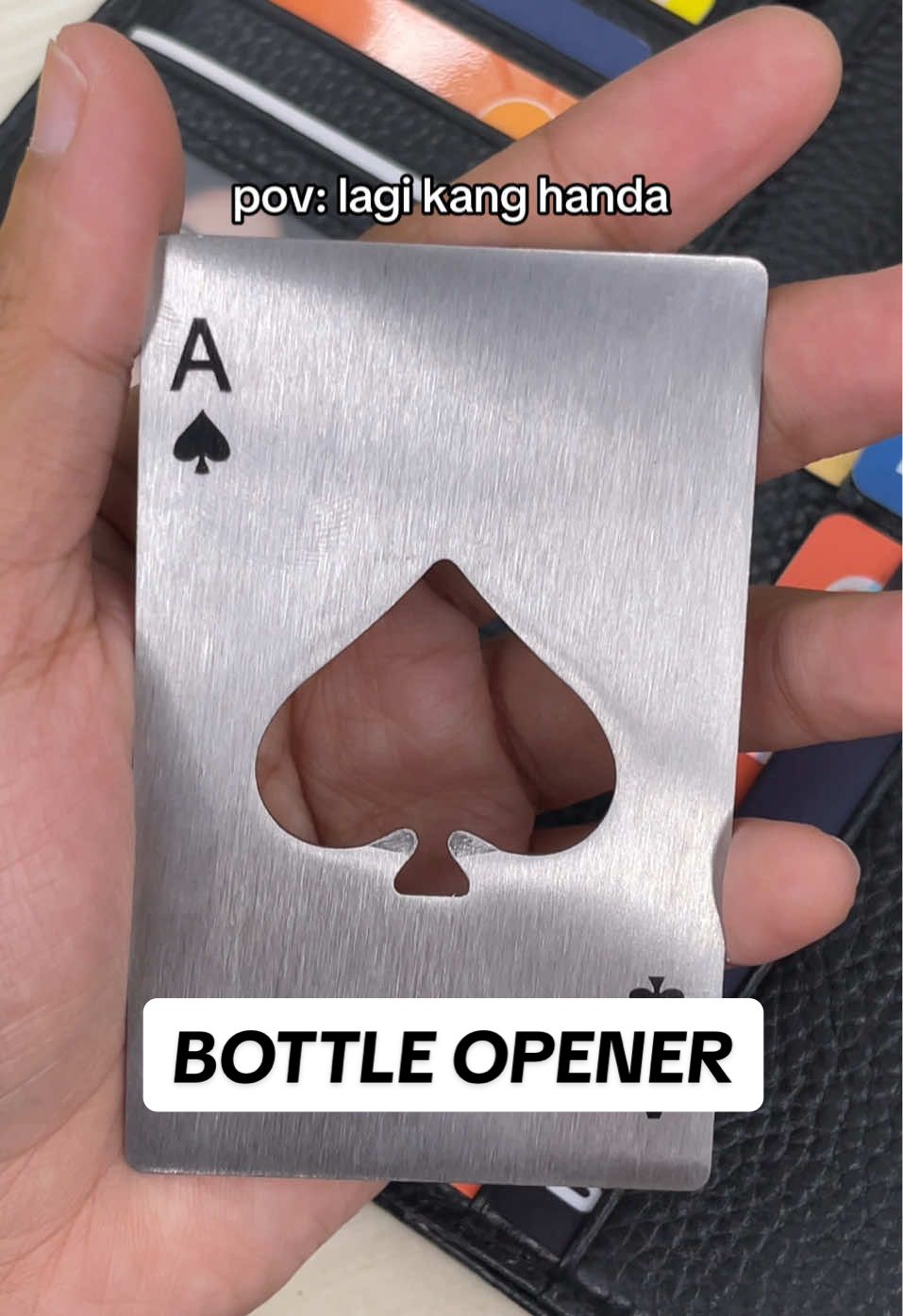 inom muna ng soya milk 😎 #bottleopener #cardbottleopener #spadesbottleopener #lionabella 