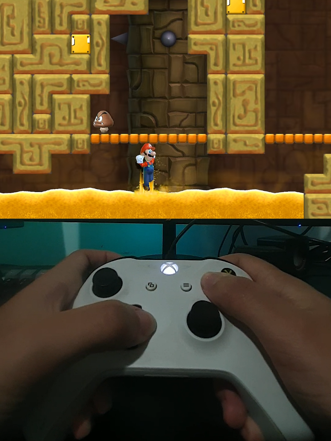 Super Mario Bros Platform: Wii U (original), also available as New Super Mario Bros. U Deluxe on Nintendo Switch Genre: Side-scrolling Platformer Players: 1 to 5 players Release: 2012 (Wii U) Story: Bowser invades Princess Peach's castle with the help of his minions and catapults Mario, Luigi, and their friends far away. The goal is to travel across a large interconnected world, defeat the bosses of each area, and reach Peach's castle to rescue her. Gameplay: Classic 2D side-scrolling platformer style. Mario can use power-ups like the Super Mushroom, Fire Flower, Flying Squirrel Suit, and Mini Mushroom. Each level is filled with platforming challenges, enemies, and hidden secrets. Supports multiplayer for up to 4 players (Mario, Luigi, and two Toads). A fifth player can assist using the GamePad in Boost Mode. The world map is interconnected, similar to Super Mario World, with secret paths and bonus areas. Highlights: Colorful and vibrant HD graphics. Creative levels including water, lava, snow, jungle, and castle stages. Classic enemies like Goombas, Koopa Troopas, Boos, and unique bosses in each world. Includes additional modes like Challenge Mode and Boost Rush for extra difficulty. #mario #gaming #play #supermario #supermariobros