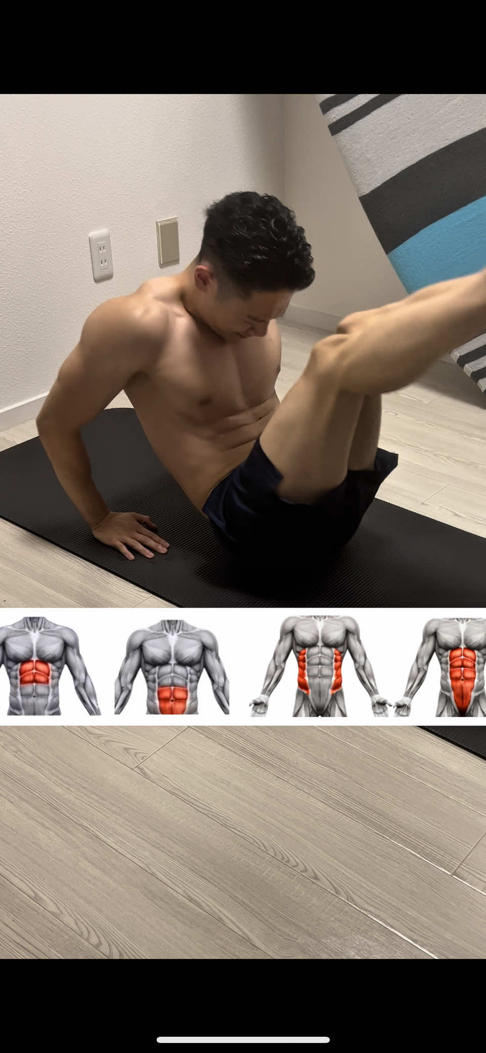 腹筋チャレンジ5種目！ 毎日継続。習慣・結果 #腹筋#宅トレ#exercise  #absworkout#absworkoutchallenge 