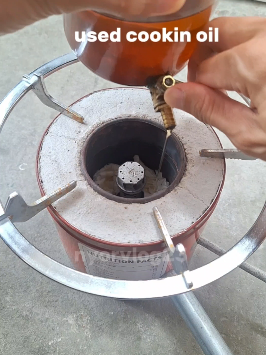 Stove that burns used Cooking Oil #nyorvlog23 #fypシ゚viral #kompor 