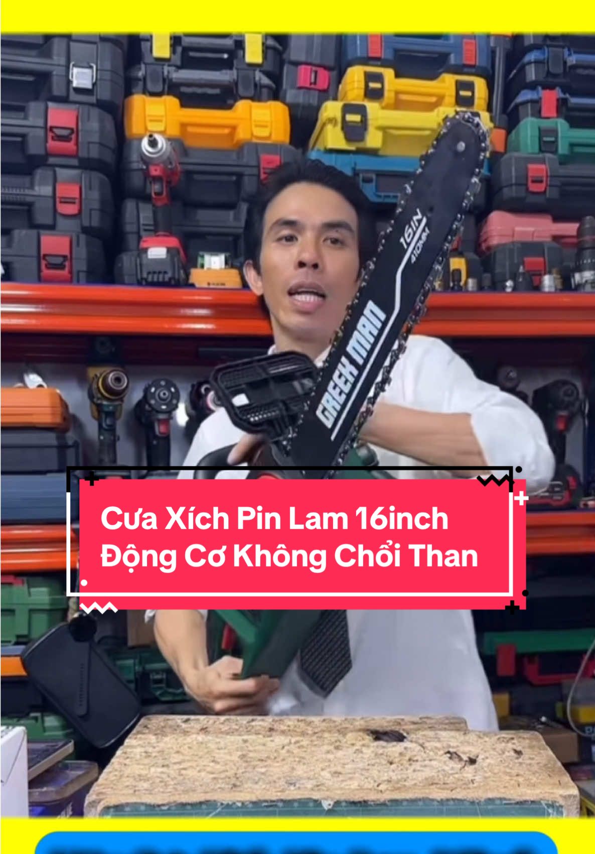Cưa lam xích 16inch kèm 2pin15cell #cualamxich #maycua #maycuaxich #maycuapin #quocdung #xuhuong #giare #LearnOnTikTok 