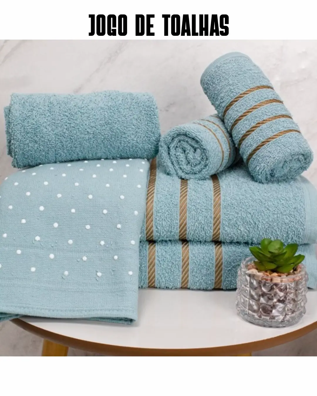 Jogo de Toalhas 5 Peças - 2 Banho + 2 Rosto Dubai + 1 Tapete c/ Antiderrapante 100% Algodão Link: https://s.shopee.com.br/2LN8QqpLwF ##jogodetoalhas##promosseofertas