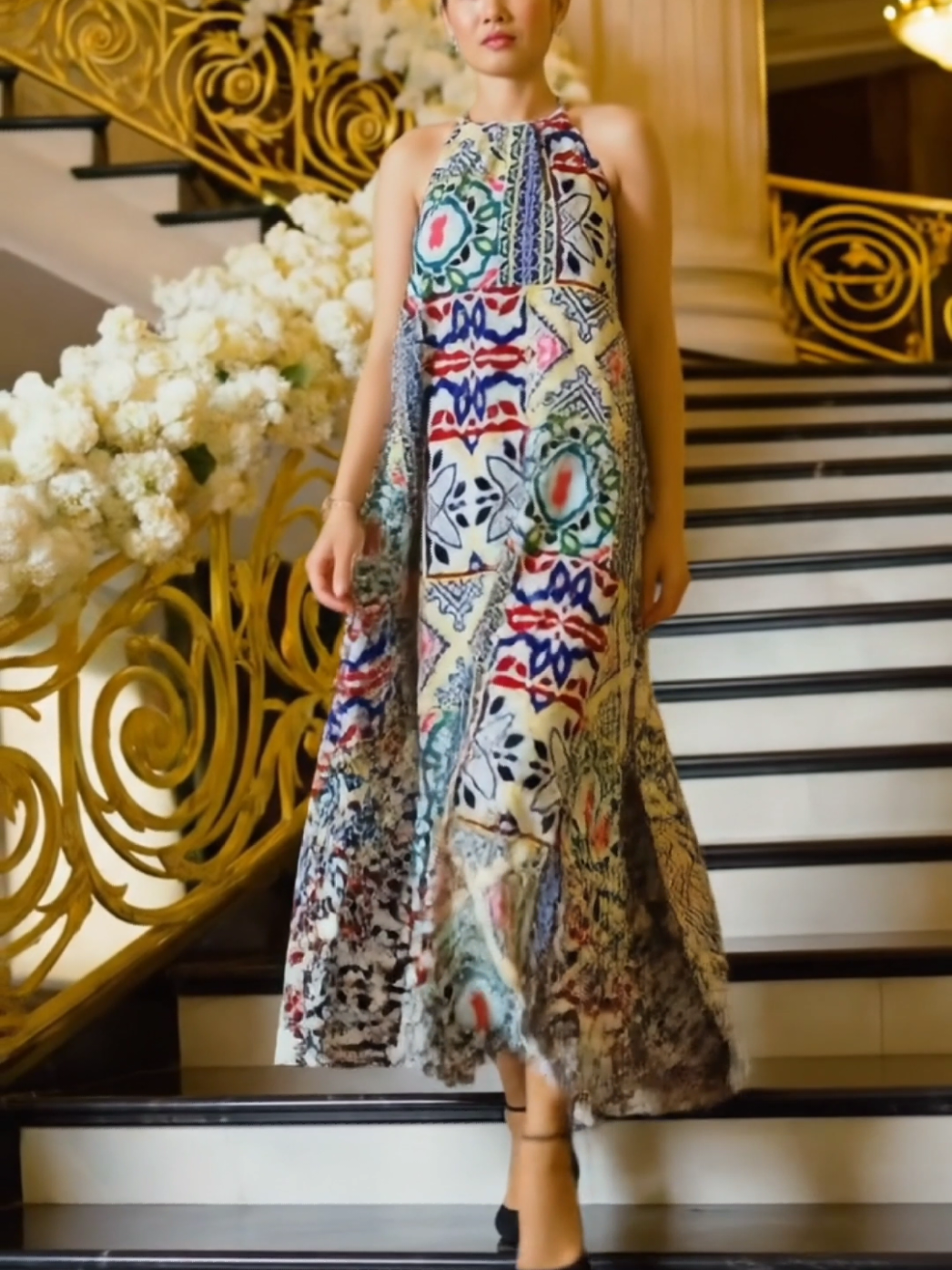 PP Gail Casual Printed Maxi Dress Back Tie Womenswear-Women's Dresses