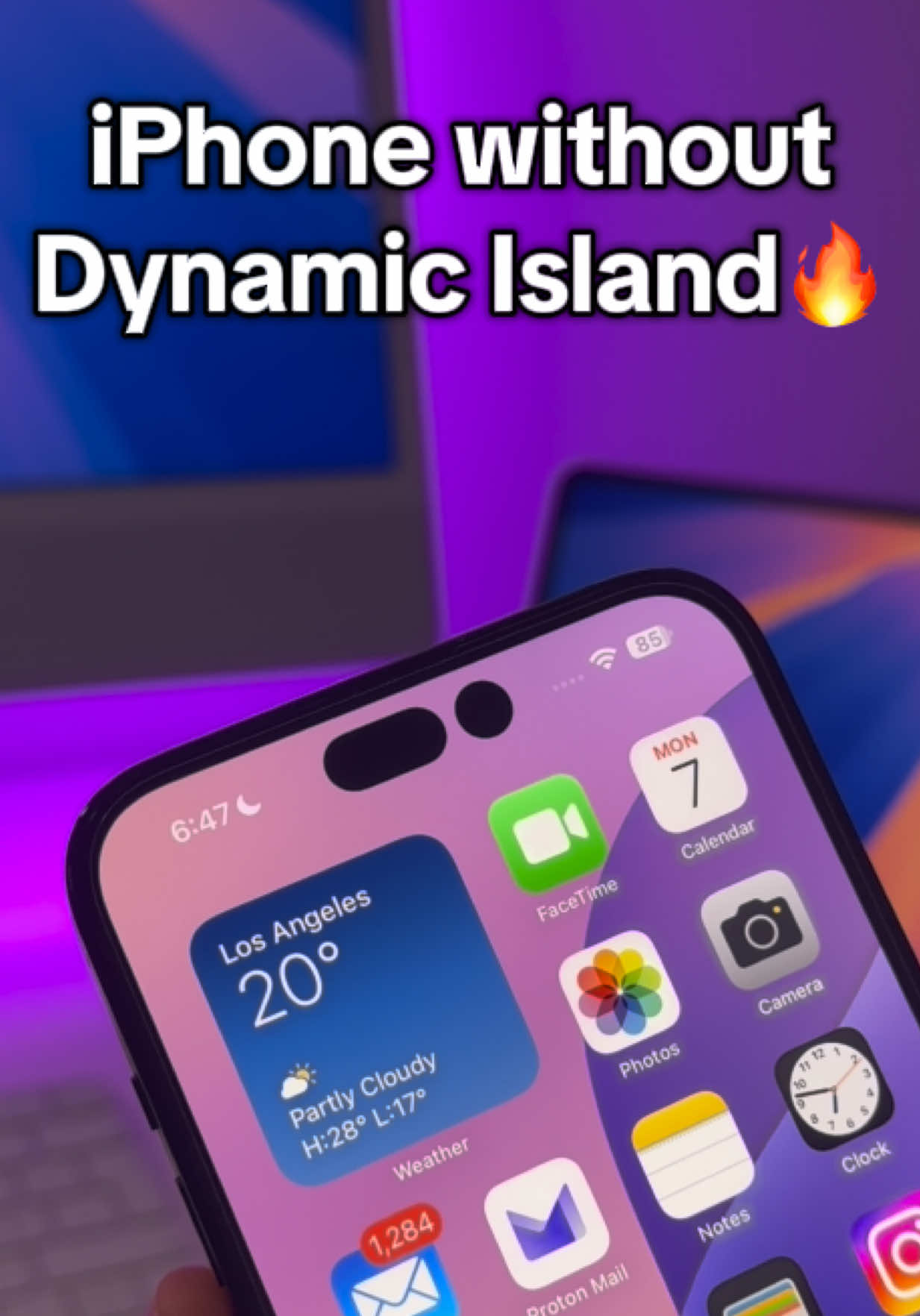 iPhone without Dynamic Island!🔥 #fy #fyp #Tech #techtoker #iphone #iphonetricks #apple #ios26 
