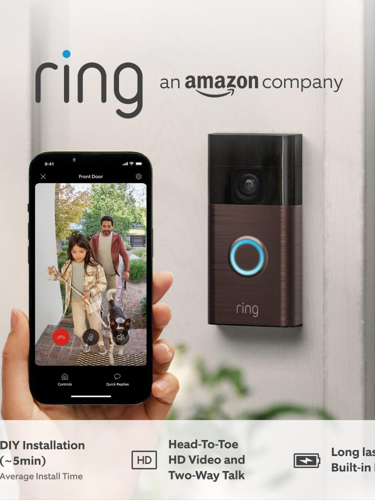 Ring Battery Video Doorbell (2024 release)| DIY Wireless Video Doorbell Camera I Head-To-Toe View, HD Video | Easy to install (5 min) | With Built-in Battery I 30-day free trial of Ring Home Product amazon link is below: https://amzn.to/4eAW8R7 #amazon  #doorbell  #video_doorbell  #uk