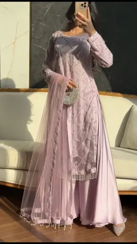 Ayra-Lilac available to preorder 💜 Dispatch time for preorder is 6-8 weeks. #pastelcolors #weddingoutfit #sharara #lilacoutfit #pakistaniclothes #weddingdress #bridesmaiddresses 
