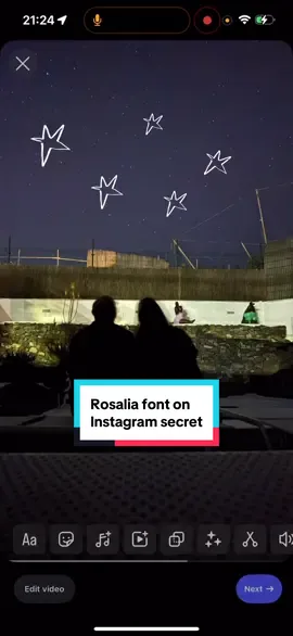 Add hand drawn stars onto your videos and stories using the Rosalía font and typing ***  How cute is this?  I added it to this pic from Gran Canaria earlier this year <3 