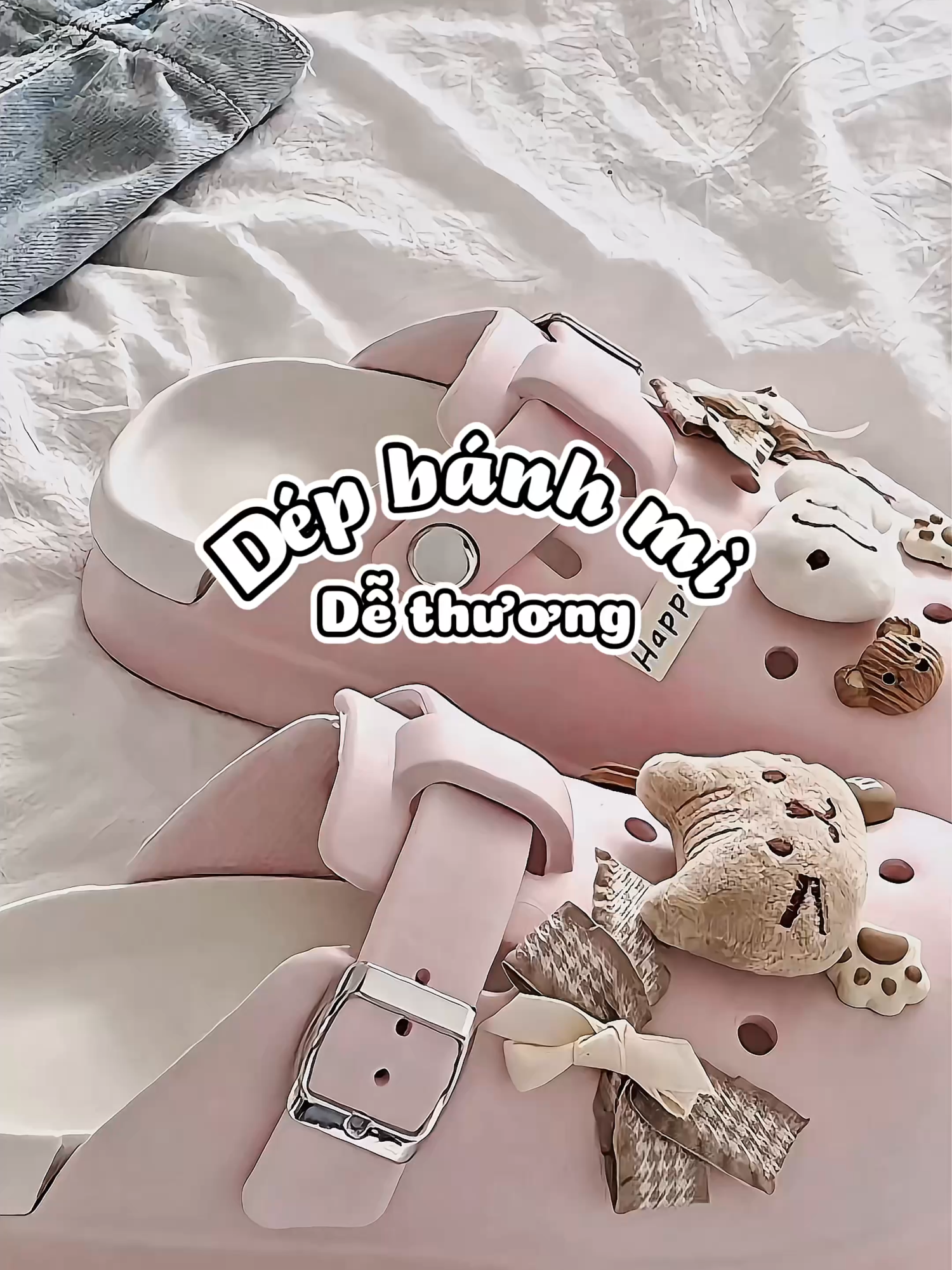 Phần 75 | Dép bánh mì gắn sticker dễ thương #depbanhmi #depnu