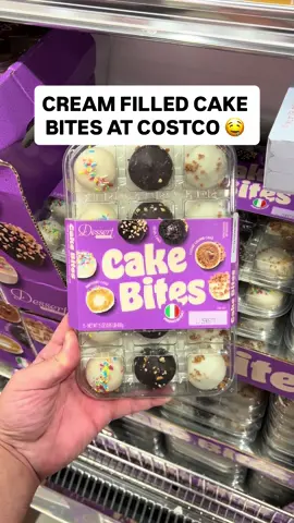 🤤 Cream Filled Cake Bites at Costco! These insanely delicious desserts come in 3 flavors, each with a tasty cream filling! Flavors include Birthday Cake, Devil Cake, and Cookie Crumb Cake! Get 15 for $14.99 #costco #cakebite 