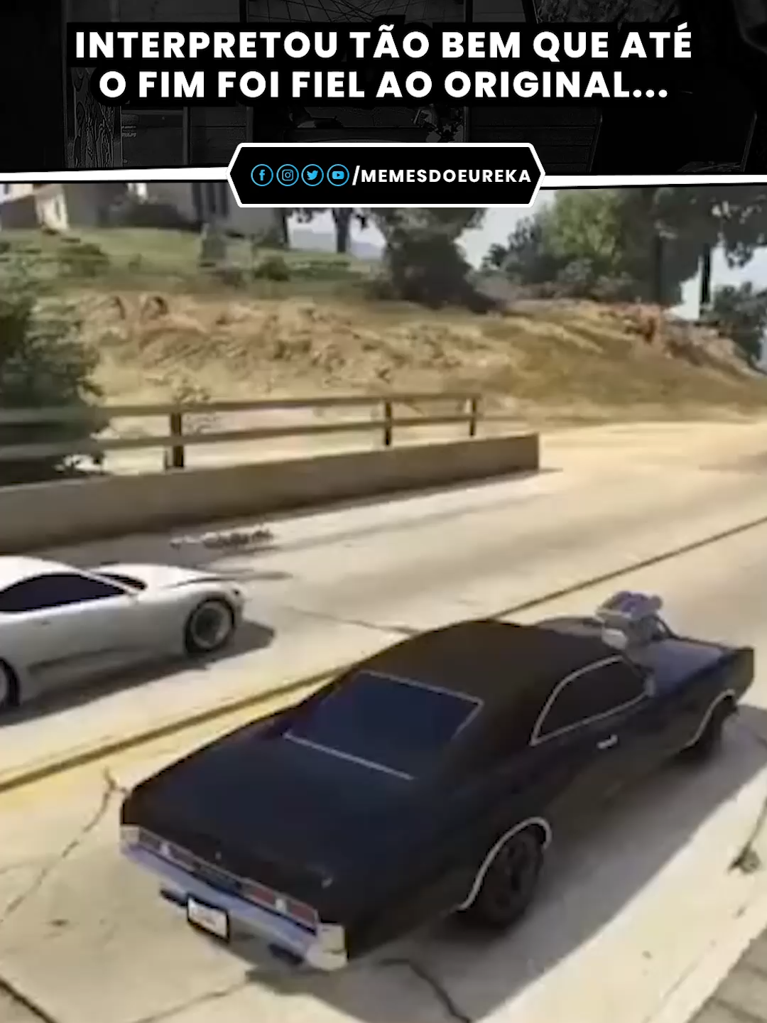 Cena clássica de Velozes e Furiosos recriada no GTA V… Mas o Brian aqui levou a fidelidade ao pé da letra. 🫡🔥 #gtav #gtarp #velozesefuriosos #paulwalker #briano #toreto #roleplay #cenasépicas #humorgamer #shortsbrasil #memes #memesdoeureka