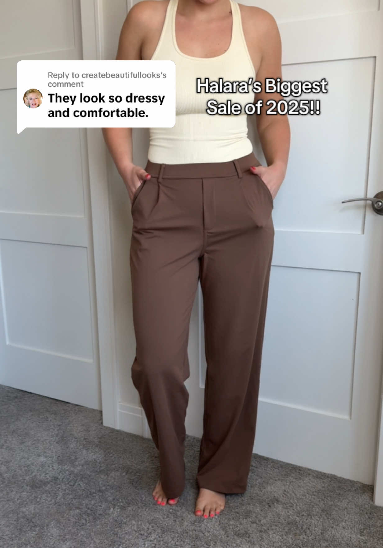 Replying to @createbeautifullooks the best work pants are on sale!! #halara #halaraworkpants #halaraflex #businesscasualoutfits #dealsforyoudays 