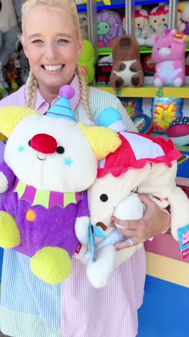 We were the first people to post the BumBumz clown online, so luckily everyone told us when they finally saw it! We paid $15 for each, which was an extremely good value. This is the game located across from the Pavillions arcade. Casino pier had them as well, but they seemed to be $20 each. #bumbumz #plushies #clown #carnivalgames #boardwalk #winnereverytime 