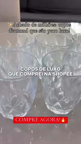👌🏻Encontrei essa lindeza na Shopee e tô simplesmente apaixonada! Jogo de copos Diamond de 300ml — puro luxo, elegância e com aquele precinho que a gente ama! ✨ #achadinhos #shopeebrasil #luxo #copos #comprinhas #achadinhos 