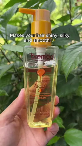 Frizzy at dry ang hair mo? 😩 Try mo ang Bremod Argan Oil! 💛   Super lightweight, no lagkit, and visible results agad!   Sulit na sulit sa price, pang-daily use pa! 💆‍♀️✨ ✔️ Smooth and shiny hair ✔️ Protects from heat ✔️ No heavy oil feel! #bremod #arganoil #hair #haircareroutine #bremodpremiumph 