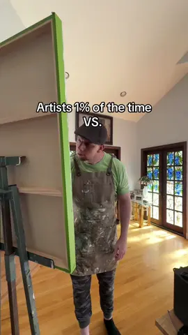 Stepping back and looking at your painting is half the work.  #artmeme #artcomedy #artlife #howtopaint #artcoach 