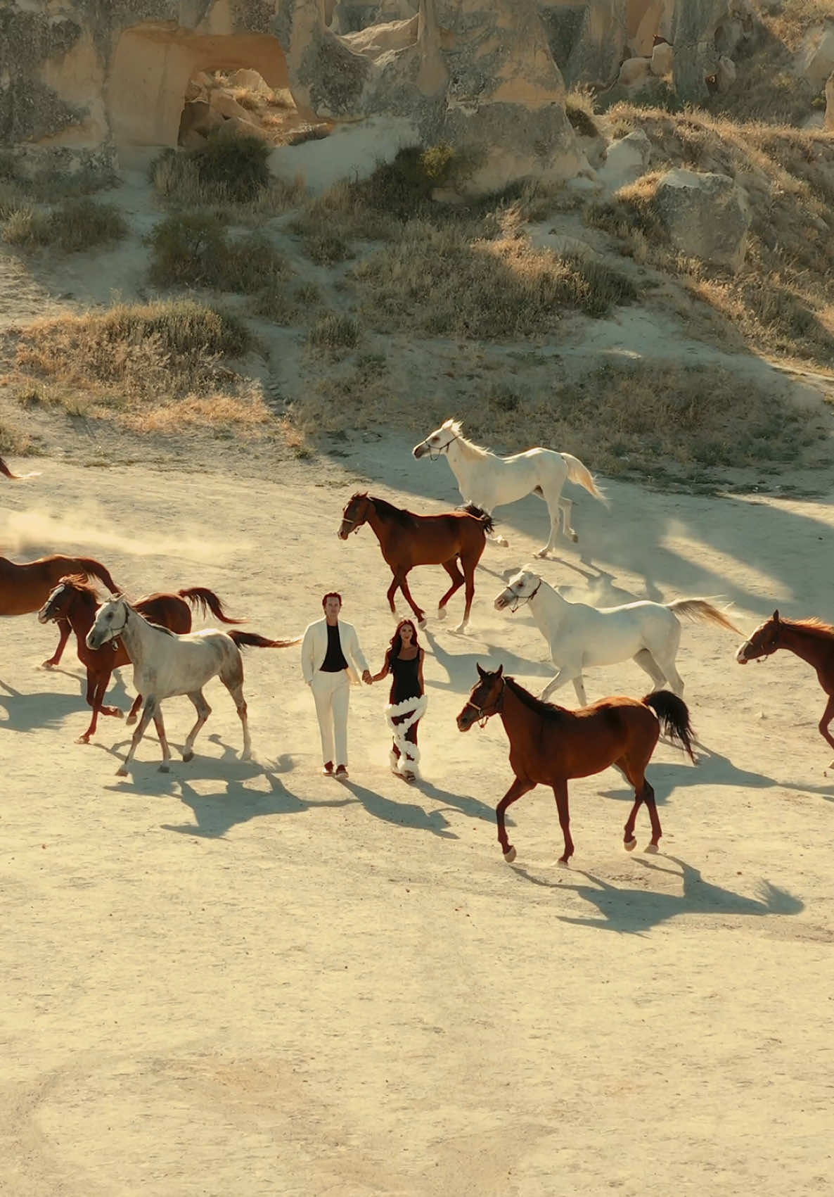 Magic 🐴🖤  #cappadocia #turkey #turkiye #runninghorses #couple #couplegoals 