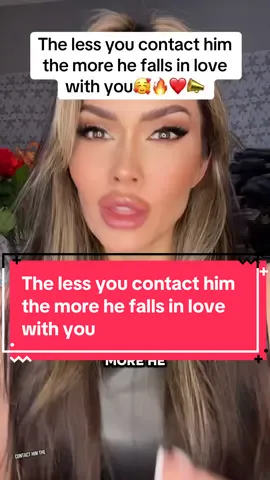 The less you contact him the more he falls in love with you and other feminine energy tricks reposting one of my videos that you all loved so much ask me anything and be sure to share this with someone you care about that needs it #feminineenergy #datingadvice #datingadviceforwomen #twinflame #sp #specificperson #selfconcept 