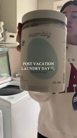 post trip reset is in full effect! esembly is the cleanest detergent for your dirtiest laundry 🫧  so good at getting the tough stains out! use code OSHOME20 for 20% your order at esembly! #everydayesembly #laundrytok #laundry #laundryday #babylaundrydetergent #cleanlaundrydetergent #cleanlaundry #nontoxic #nontoxicliving @Esembly Baby 