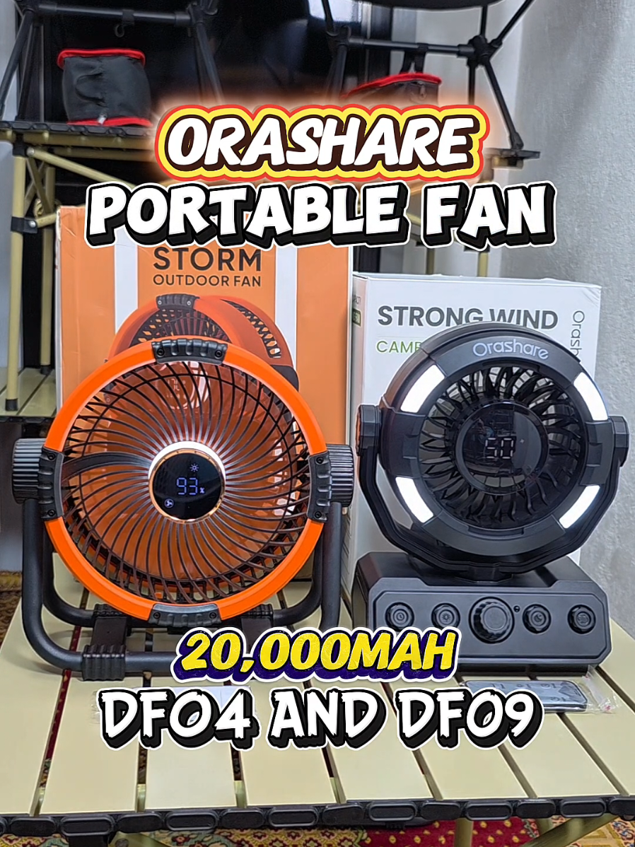 ORASHARE PORTABLE FAN. DF04 and DF09 20,000mah. mini fan rechargeable fan. #orashare #fan #portablefan #minifan #rechargeablefan #turbofan #20000mah #tiktokshop #trending #fyp 