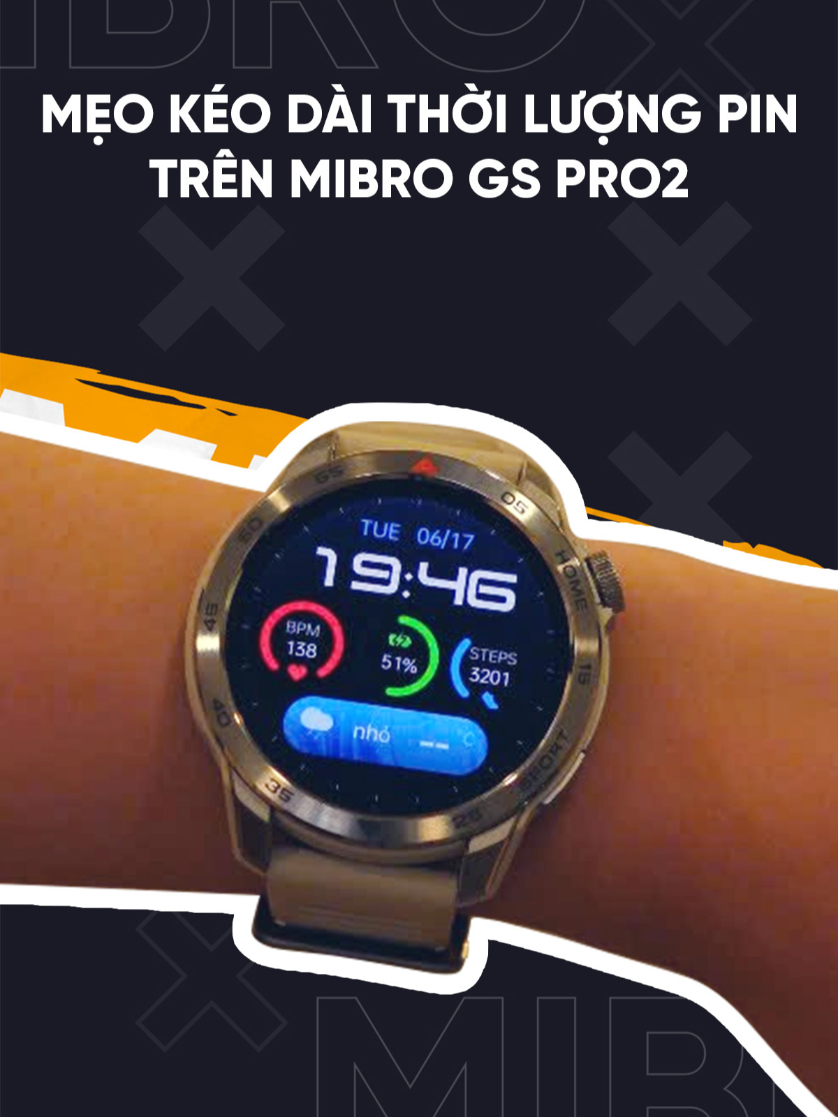 Mẹo kéo dài thời lượng pin trên đồng hồ thông minh Mibro GS Pro2 #mibro #mibrovietnam #hoplongecommerce #giga #donghothongminh #donghomibro #gspro2