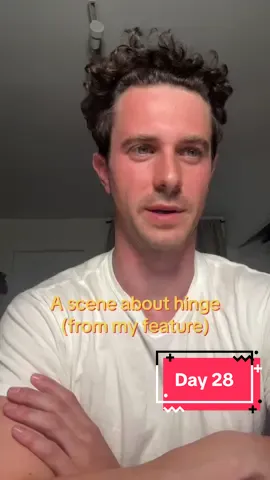 Day 28 || good luck following  chugging along on the first draft of my feature. Enjoy this way too high effort reading of something I wrote today. #writing #writingeveryday #consistency #hinge #dating #writingadvice #authortok 