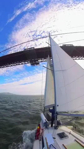 Ceiling under the Golden Gate Bridge! This was a rush. #Sailing #SanFrancisco #GoldenGate #GoldenGateBridge #SanFranciscoBay. 
